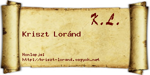 Kriszt Loránd névjegykártya